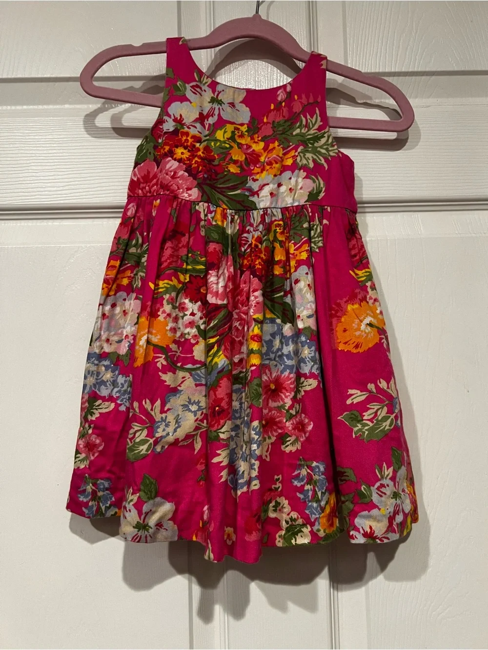 Ralph Lauren 12 month Pink Floral Sleeveless Dress - Classic Summer Style
